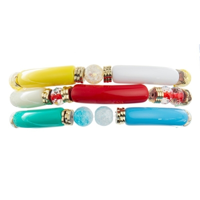 Handmade блок отбортовывает эластичный подарок цвета собрания весны браслета Bangle для девушки