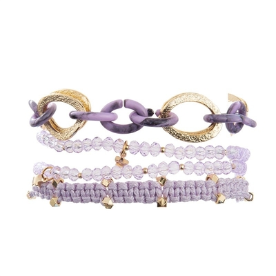 Handmade лаванды Stackable соткут набор браслета шариков на день Валентайн
