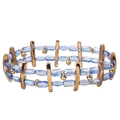Лакомства браслетов Кристл шарика семени синего стекла Handmade Stretchy Stackable