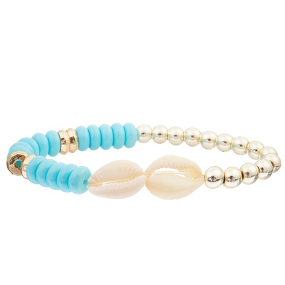 4 цвета Handmade стеклянный черный Gallstone отбортовывает браслеты установили с Seashell 2