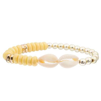 4 цвета Handmade стеклянный черный Gallstone отбортовывает браслеты установили с Seashell 2
