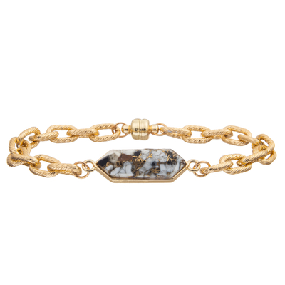 Магнитный браслет Bangle звена цепи извива пряжки с серебряной покрытой бирюзой восьмиугольника