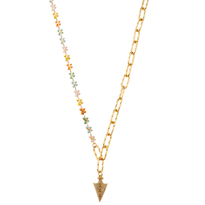 Multicolor вышитая бисером позолоченная драгоценная камень звена цепи 14K/ожерелье жемчуга/бирюзы привесное