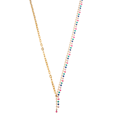 Multicolor вышитая бисером позолоченная драгоценная камень звена цепи 14K/ожерелье жемчуга/бирюзы привесное