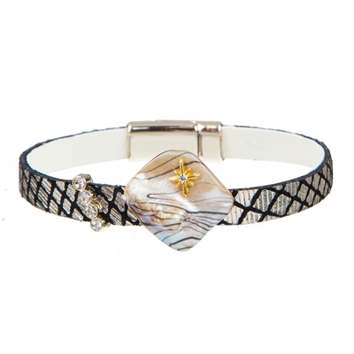ODM не не отбортовывает Handmade кожаный шарм раковины диаманта браслета для девушки Boho