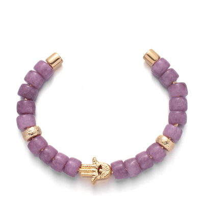 Рука Фатимы Hamsa зашнуровала отверстие 6*8mm естественных Bangles камня большое