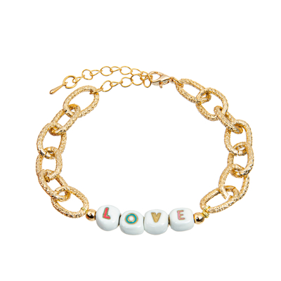 Браслет письма золота Diy 14k покрытый серебром вышитый бисером с концом омара