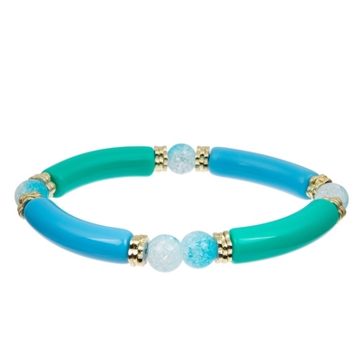 Handmade блок отбортовывает эластичный подарок цвета собрания весны браслета Bangle для девушки