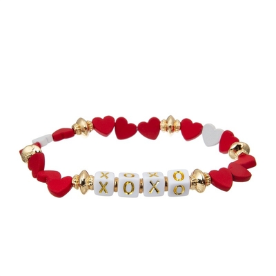 Шарм XOXO сердца золота подгоняет браслеты шариков имени Handmade для подарка девушки