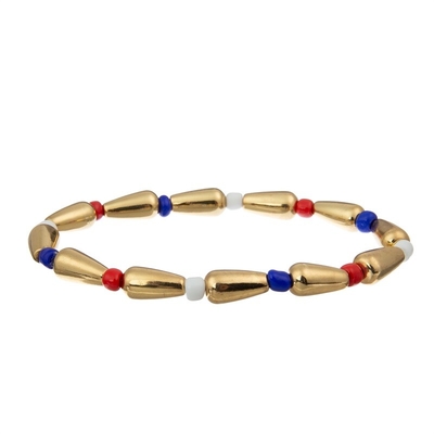 Семя Дня независимости Handmade отбортовывает резинку браслета установленную красочную