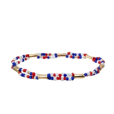 Семя Дня независимости Handmade отбортовывает резинку браслета установленную красочную