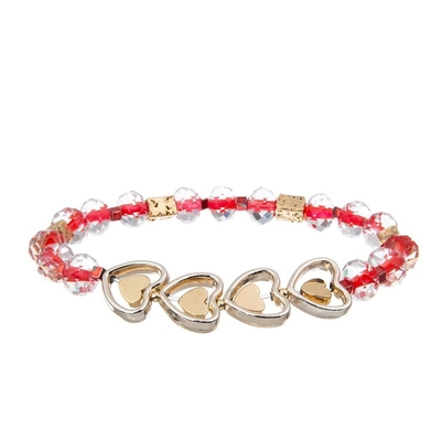 Шарм XOXO сердца золота подгоняет браслеты шариков имени Handmade для подарка девушки