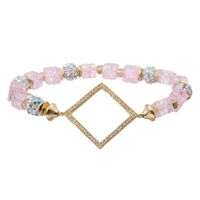 Браслет сияющего розового Multi слоя стиля Boho Stackable установил 6,5&quot; для женщин