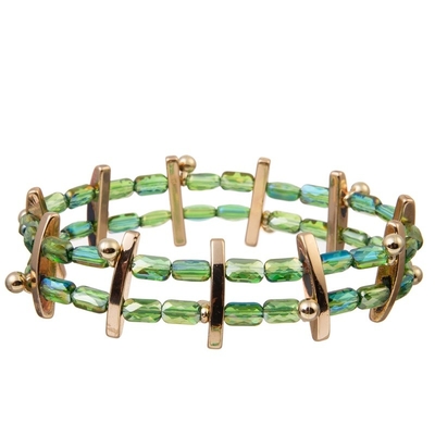 Handmade зеленый стеклянный браслет лакомства Кристл шарика семени Stretchy Stackable