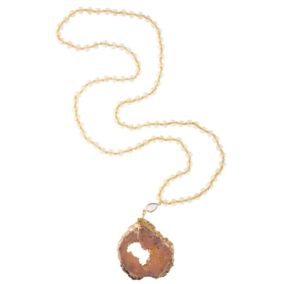 Ожерелье оранжевого края золота Druzy привесное Multicolor вышитое бисером Handmade Semi очень