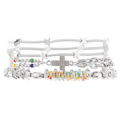 Шарики Boho Multi серебрят Stackable вышитый бисером эластичный браслет для моды весны