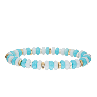 Драгоценная камень пляжа Amazonite Handmade вымощает шарики браслеты протягивают Multicolor регулируемое